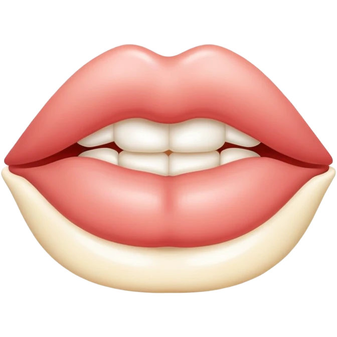 Milk-colored lips emoji