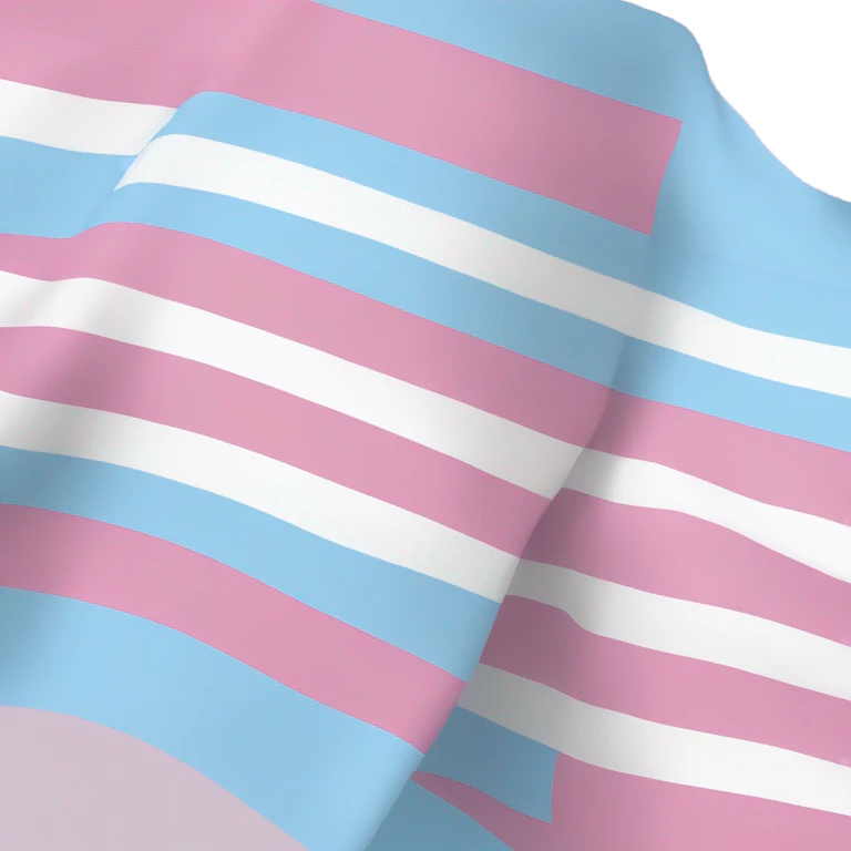 transgender pride flag with five horizontal stripes: light blue, pink, white, pink, and light blue emoji