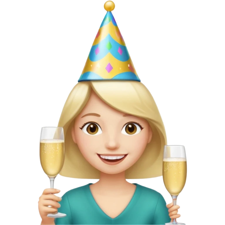 Emoji de un joven feliz de festejo solo cabeza  emoji