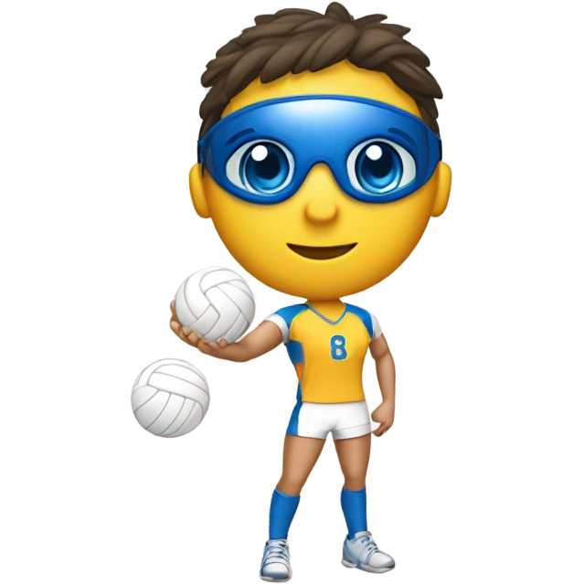 volleyball wearing goggles emoji