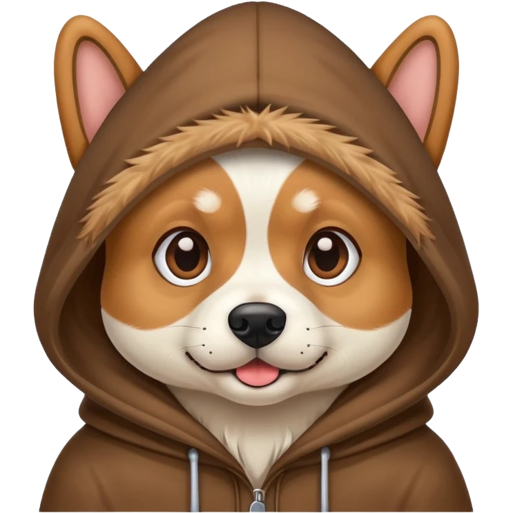 dog wearing hood emoji
