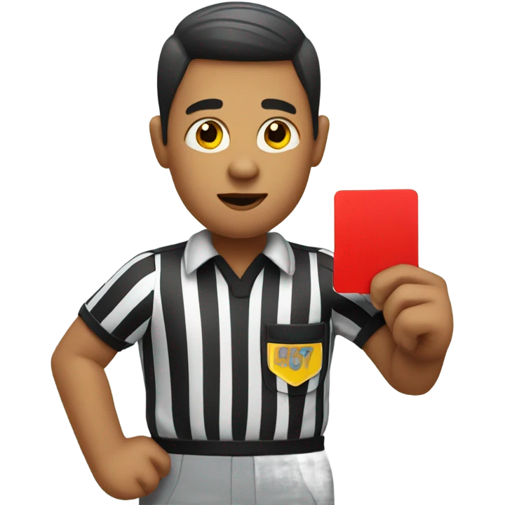 referee holding red card emoji