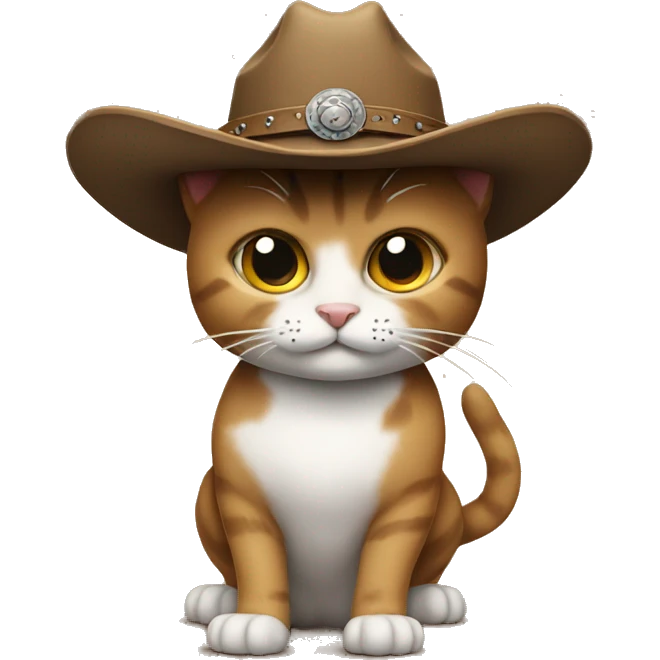 Cat wearing a cowboy hat emoji