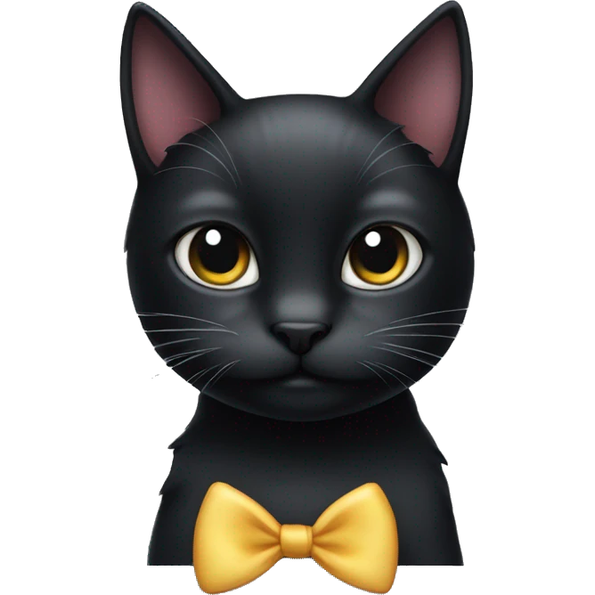 black cat with bow emoji