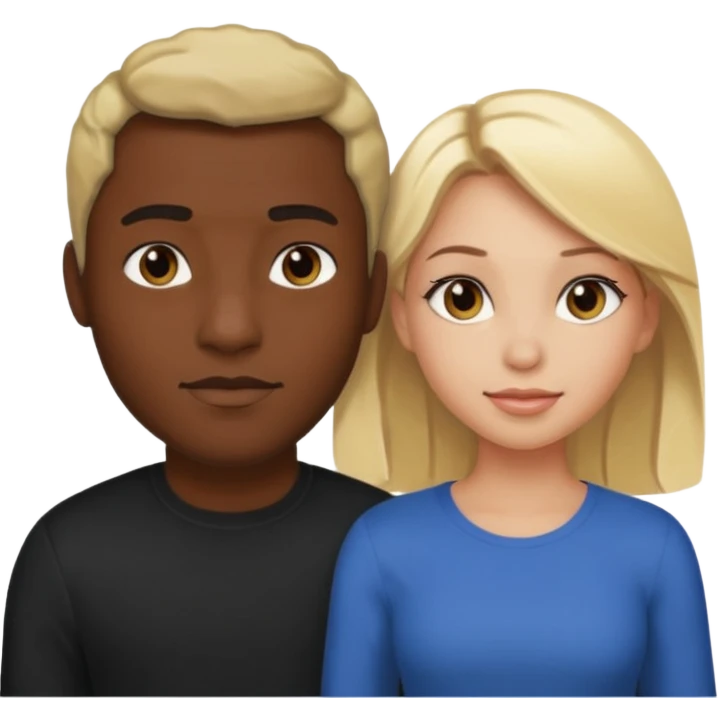 a super black guy with a blonde girl emoji