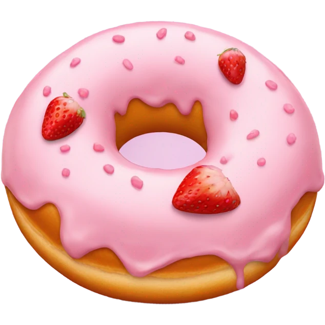 strawberry frosted donut emoji