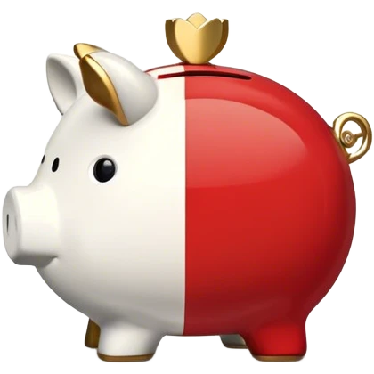 piggy bank in colors of monaco flag emoji