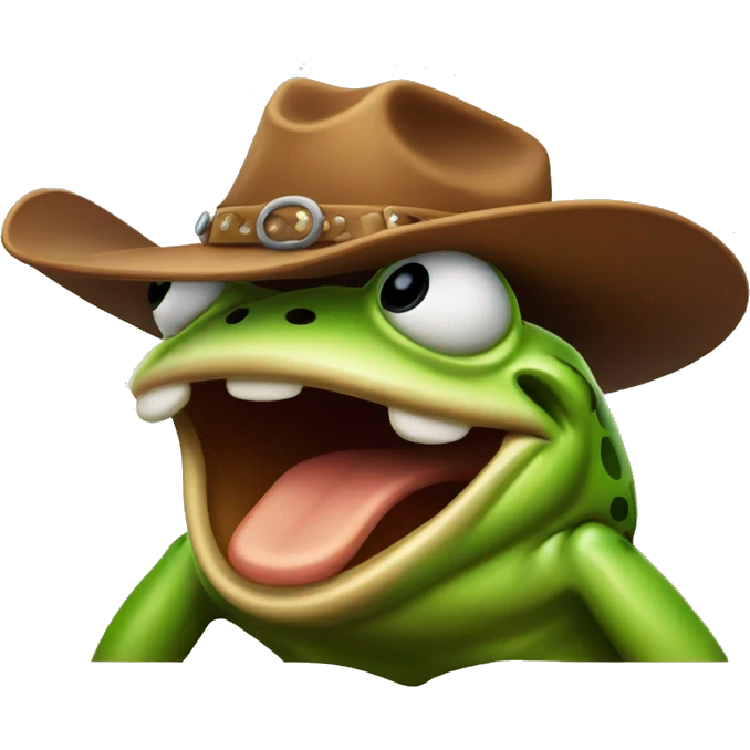Cowboy frog gasping  emoji