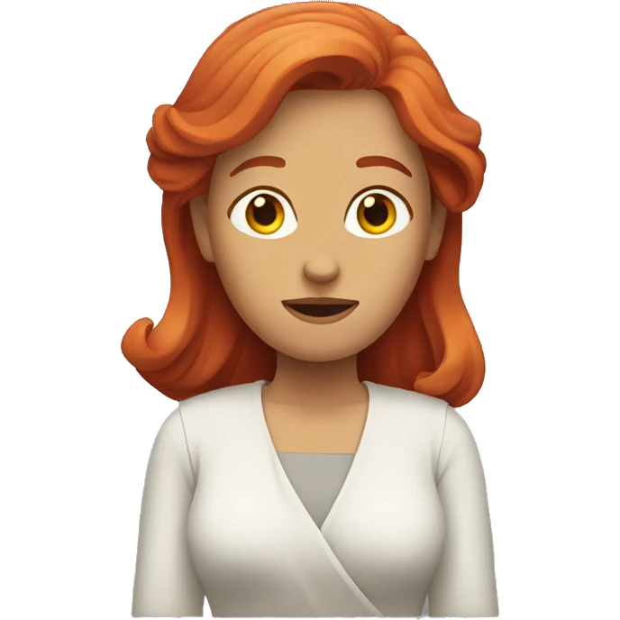 a red haired woman shrug emoji