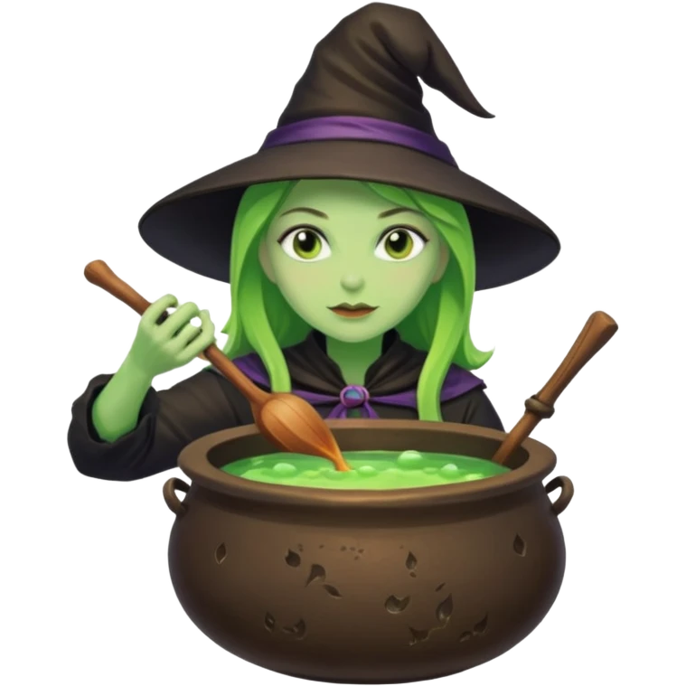 green witch cooking potion emoji