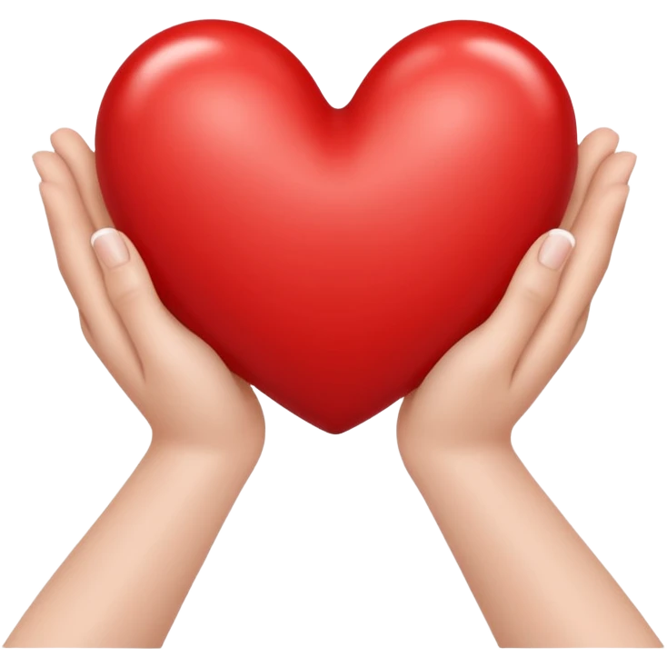 Red heart with two white hands emoji