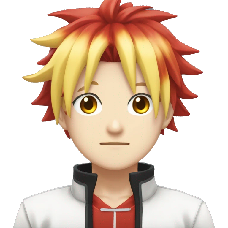 Yukihira soma by foodwars anime. Red spike hairs, yellow eyes and white headband. emoji