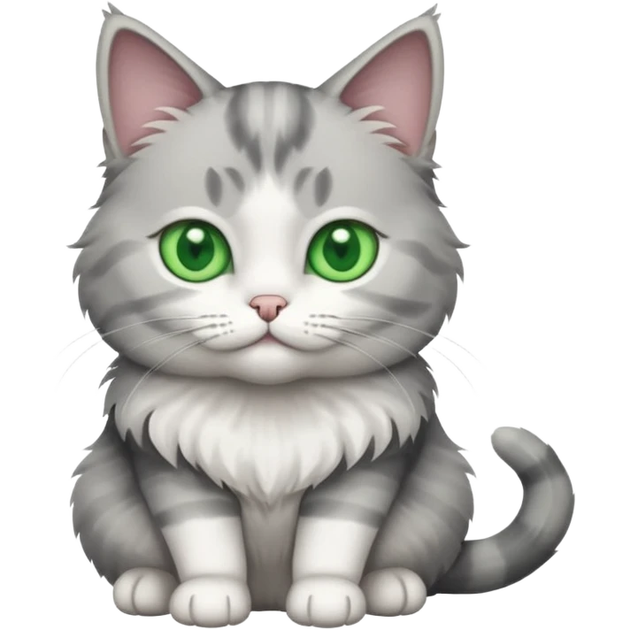a grey and white cat emoji