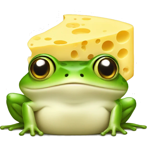 Frog with cheese on his head emoji