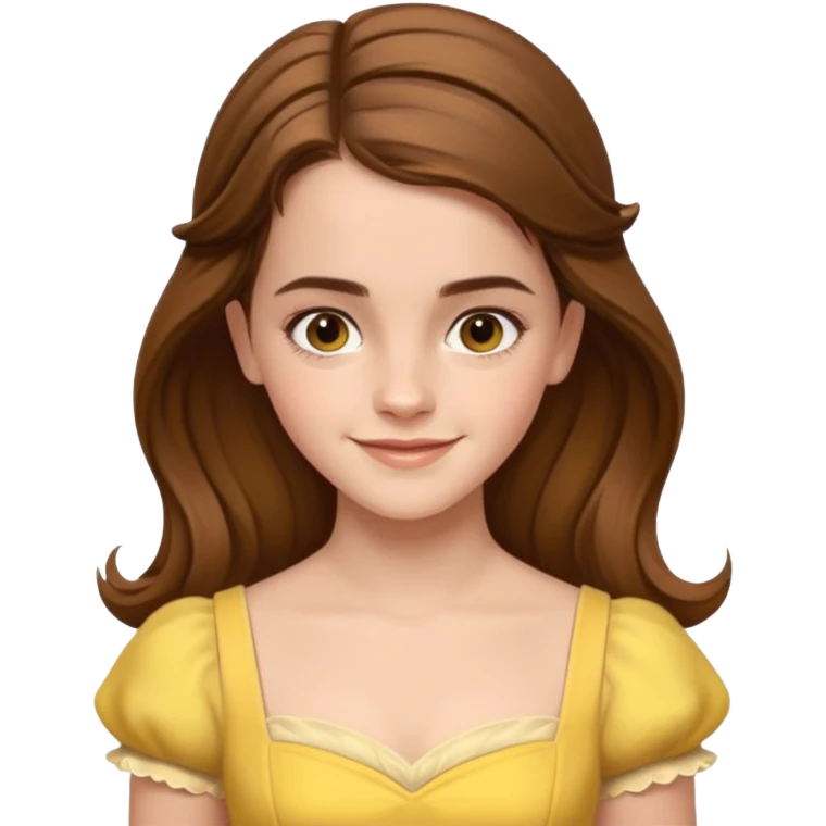 emma watson long hair as belle Cinematic Realistic emoji