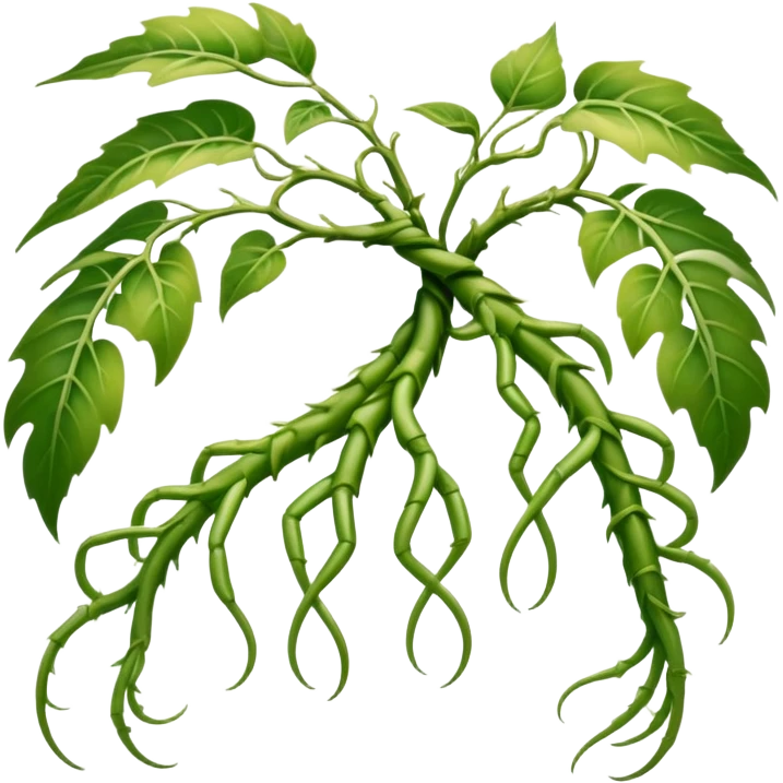 A slender creature with skin patterned like dappled sunlight through leaves, claws, possessing elongated arms that split into multiple vine-like appendages capable of rapid growth and contraction.

 emoji