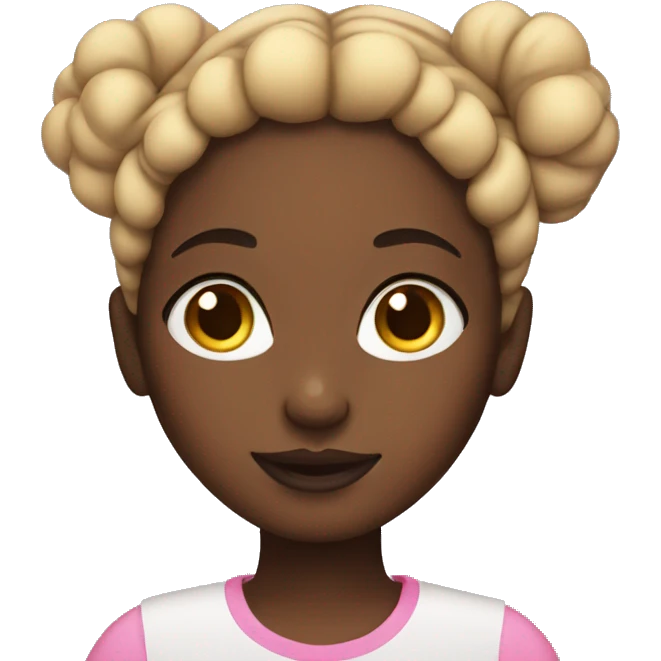 Black girl with space buns emoji