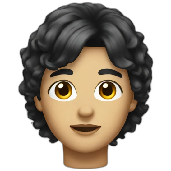 Work with black wig hair emoji