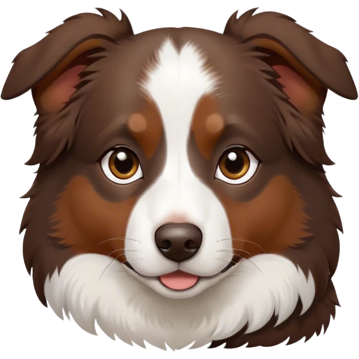 All Dark Brown mini Australian shepherd with white in middle of forehead and all brown nose emoji