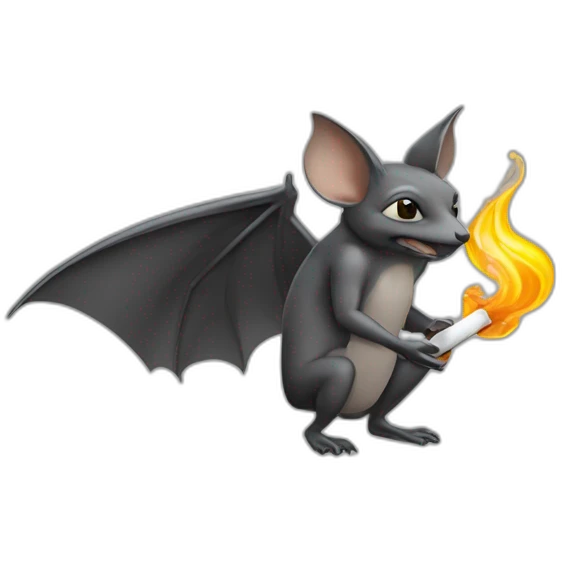 Une chauve souris qui fume une cigarette emoji