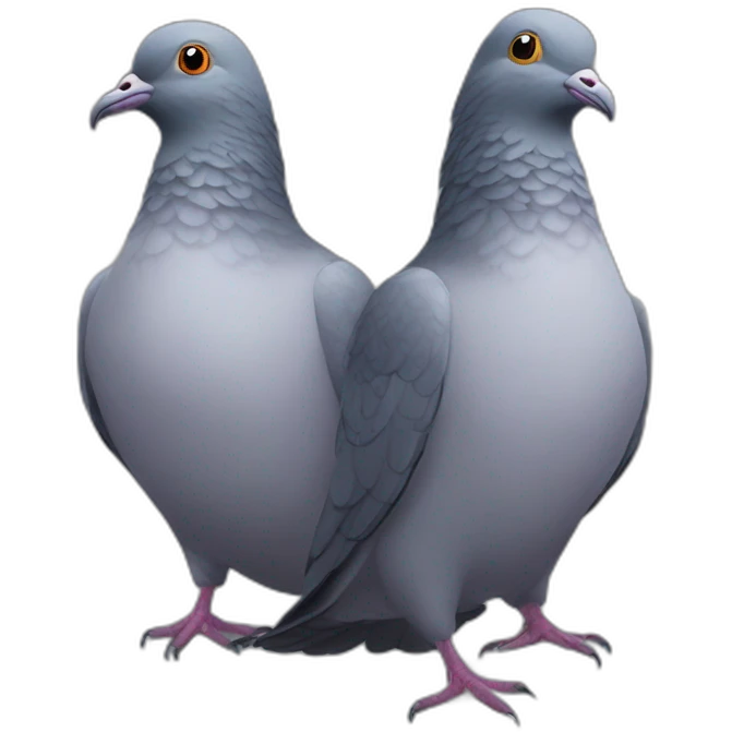 Three-headed pigeon emoji