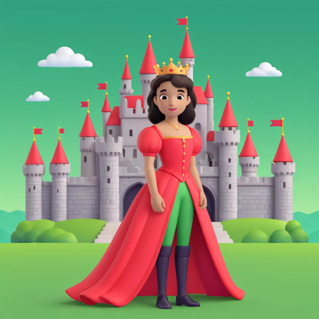 prince in red dress, royal castle background emoji