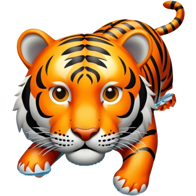 Tiger swimming in water emoji