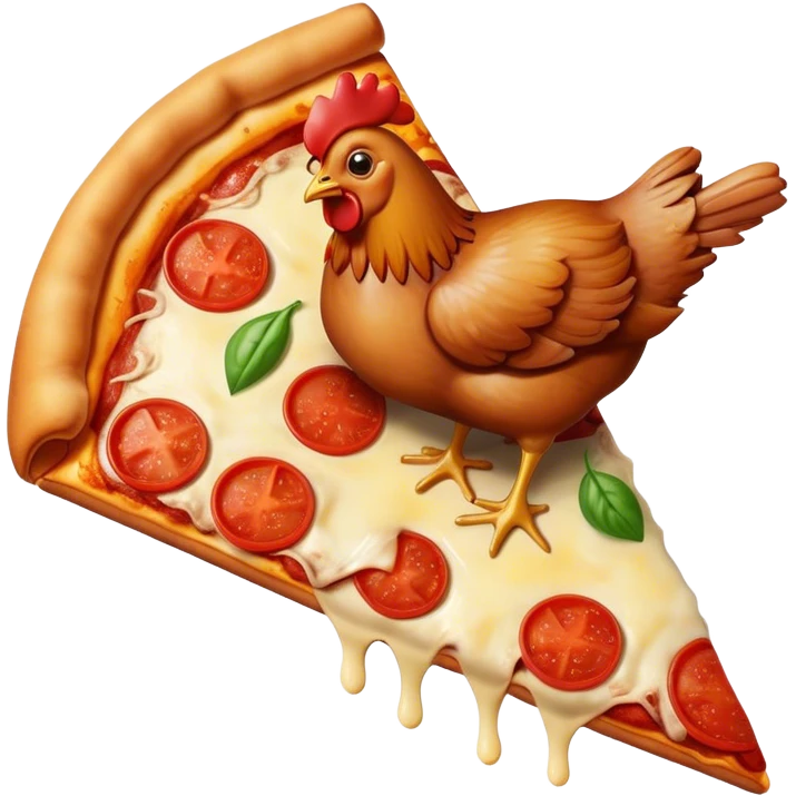 A chicken on a pizza  emoji