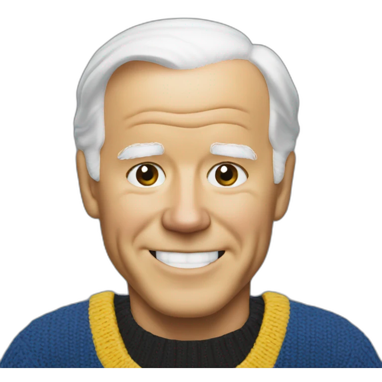 joe biden in blue and yellow sweater emoji