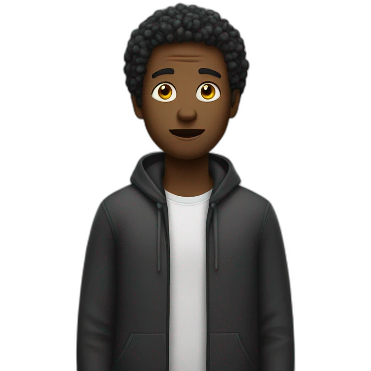 black man shrugging emoji