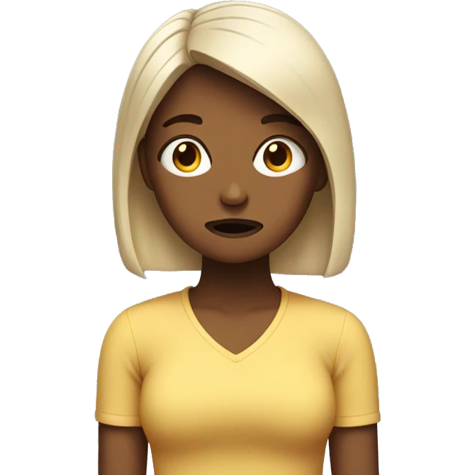 Girl with stress face emoji