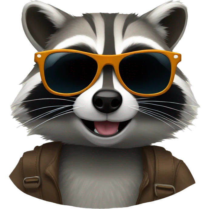 Raccoon with sunglasses emoji