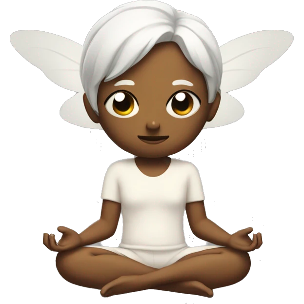 meditating fairy with eyes closed emoji