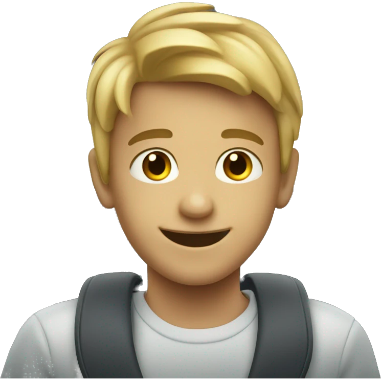 smiling boy in car interior emoji