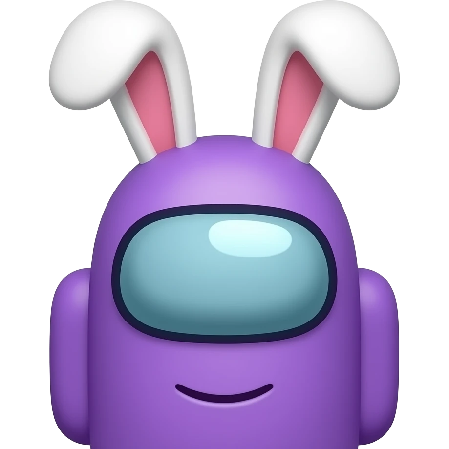 among us purple with rabbit's ears purple emoji