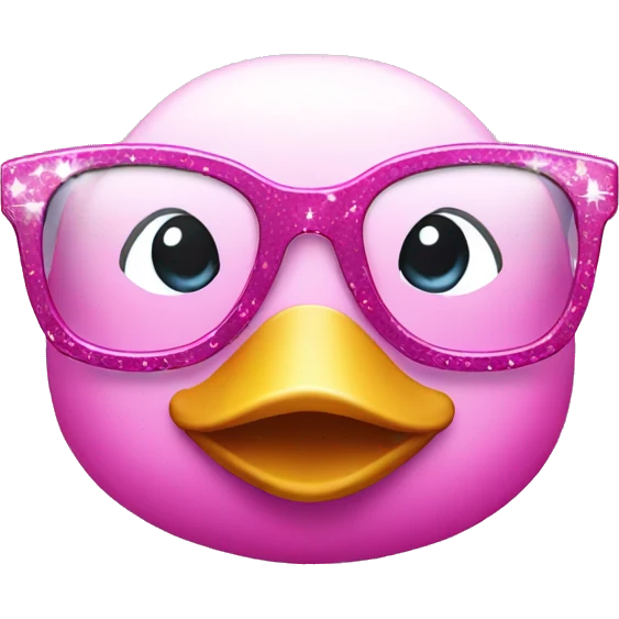 pink duck wearing sparkly glasses emoji