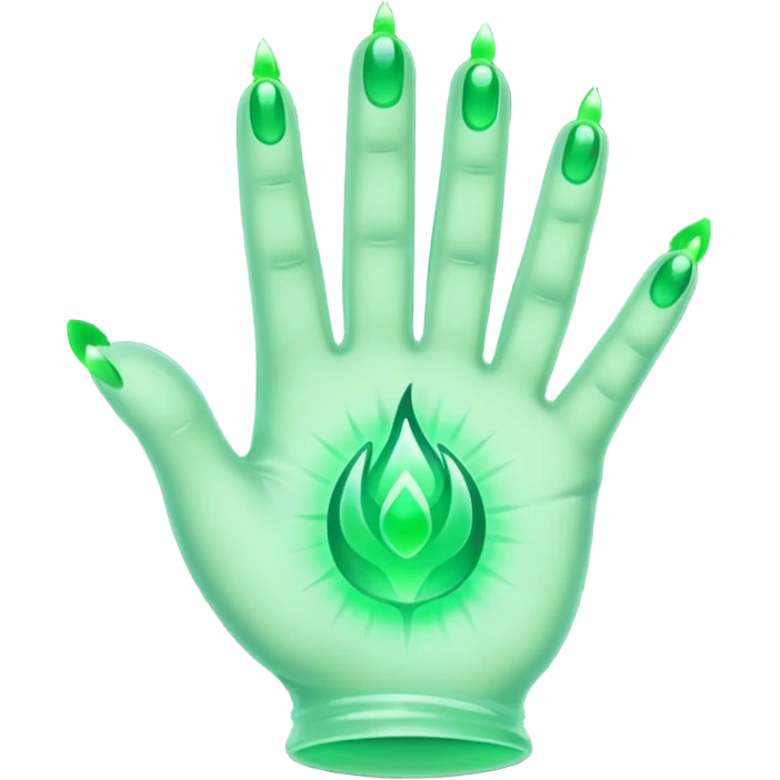 green magical hand icon from Skyrim emoji