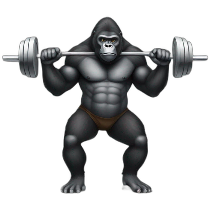 gorilla with barbell emoji