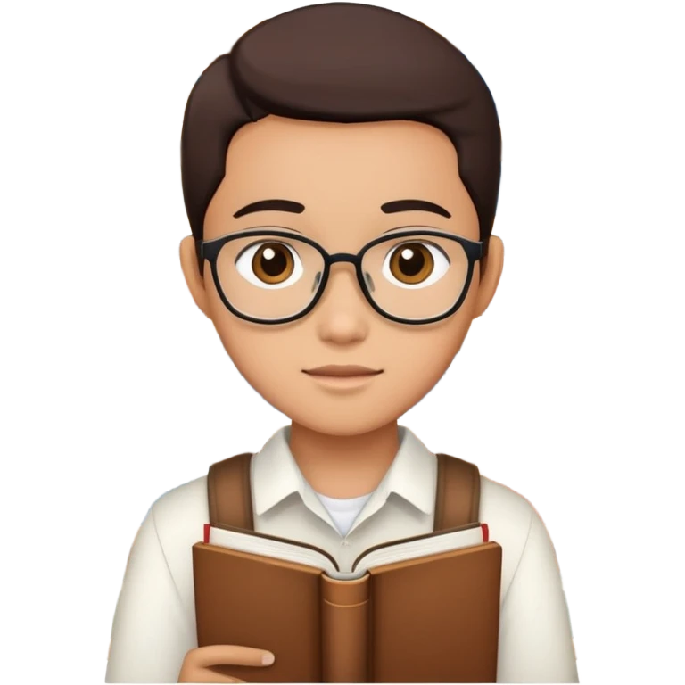 Indonesian student with books studying emoji