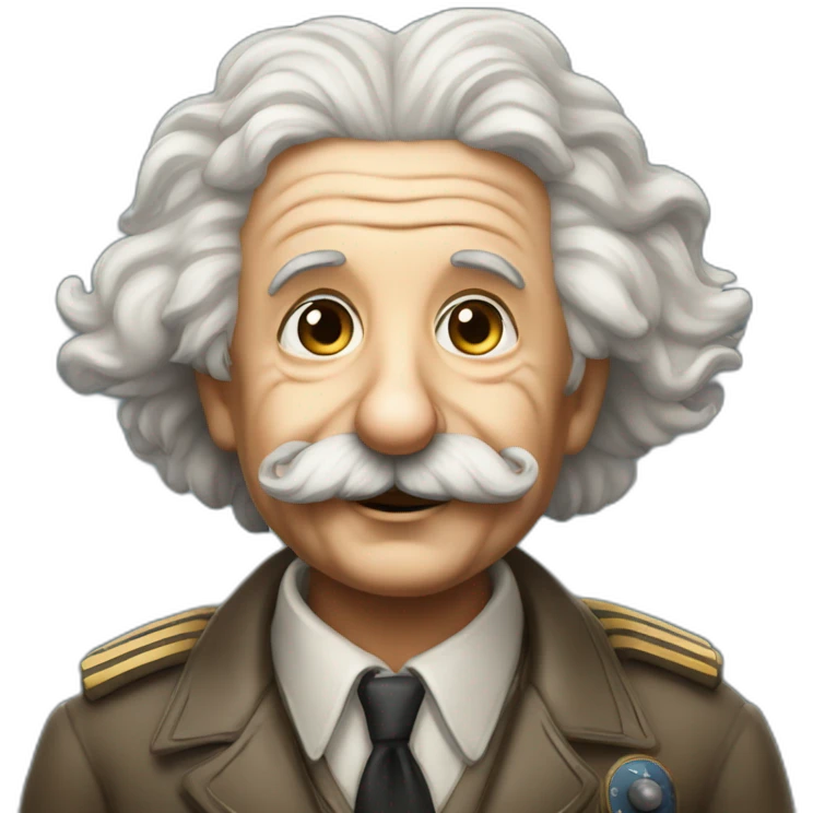 Albert Einstein as an old timey pilot emoji