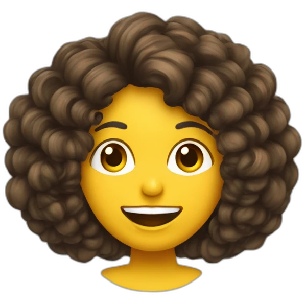 Femme Métisse au cheveux bouclés avec une banana dans sa bouche emoji