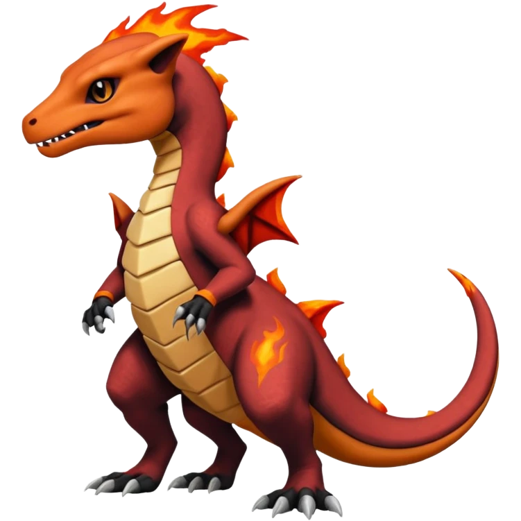 Black and magmatic Salazzle-Cubone-Salandit-Charmeleon-fusion (full body) emoji