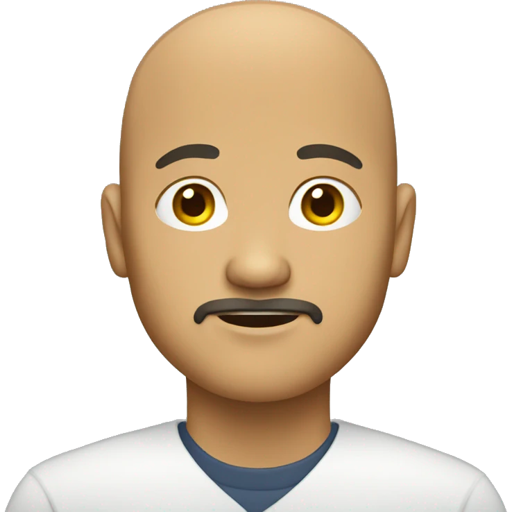 Filipino bald man with a goatee emoji