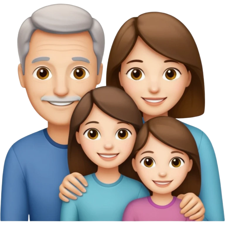 Familia : papá , mamá , hija mayor , hija menor. emoji