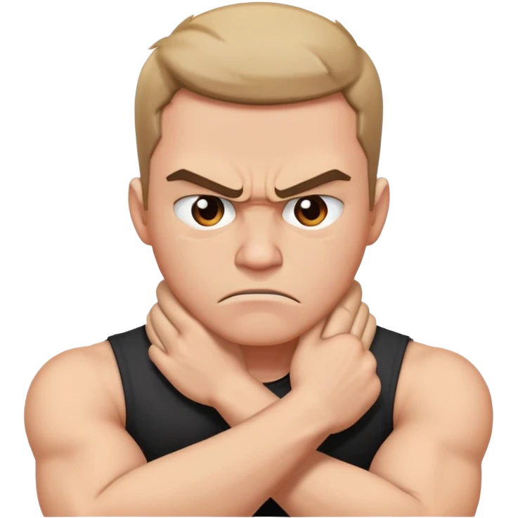 arms crossed holding neck angry guy emoji