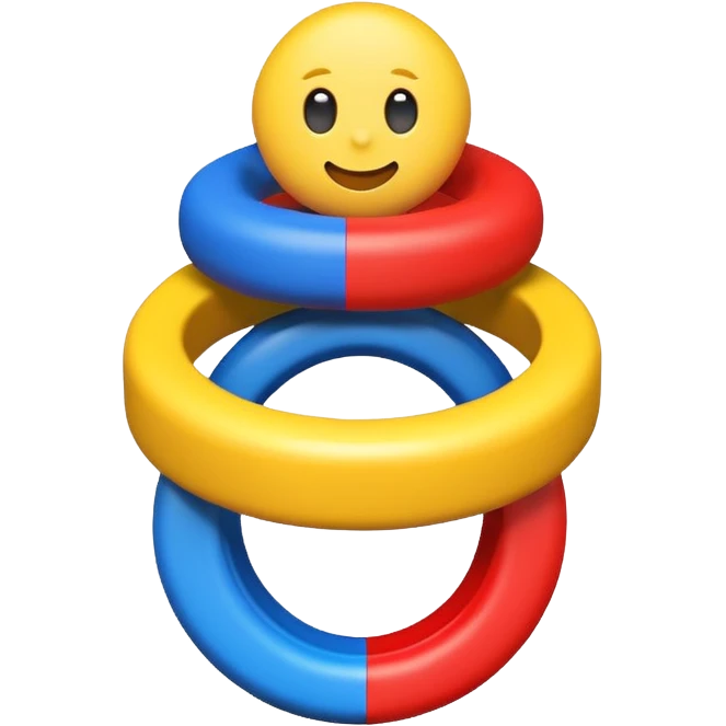 Stacking rings kid toys in bright colors emoji