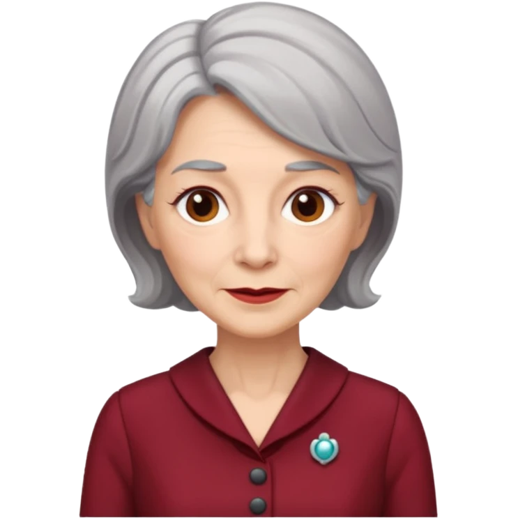 i need an image of a older woman named bonny who is a bind fund manager. where dark red professional dress with grey hair emoji