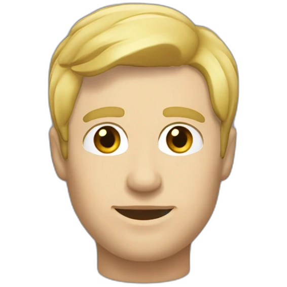 Homme cheveux blond avec un coupé anglaise en costard grisâtre emoji