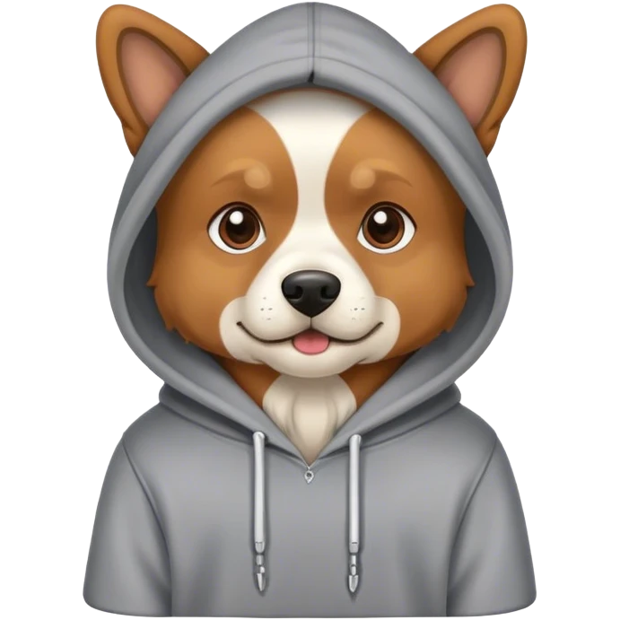 Dog wearing hoodie emoji