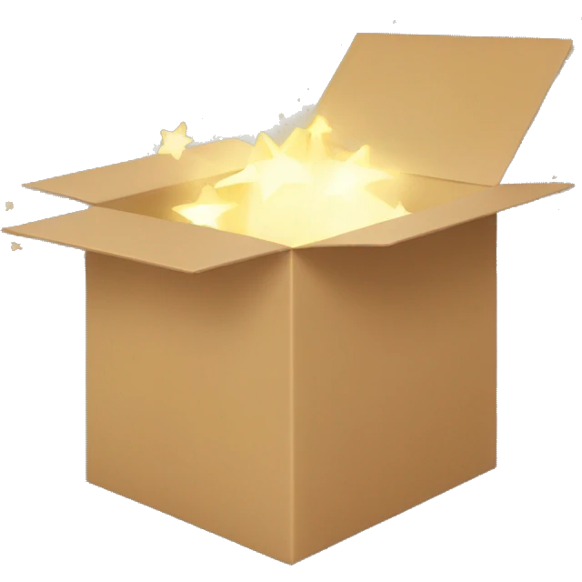 open box with stars emoji